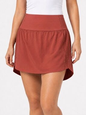 Athleta Run With It 14 Jupe-Short Skort Medium Terracotta High Rise Running